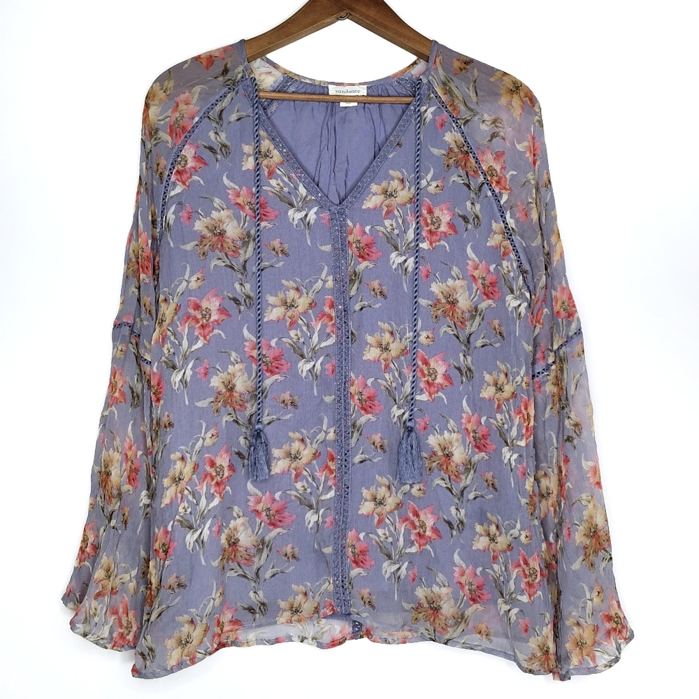 Sundance Floral Blouse in Lavender and Pink